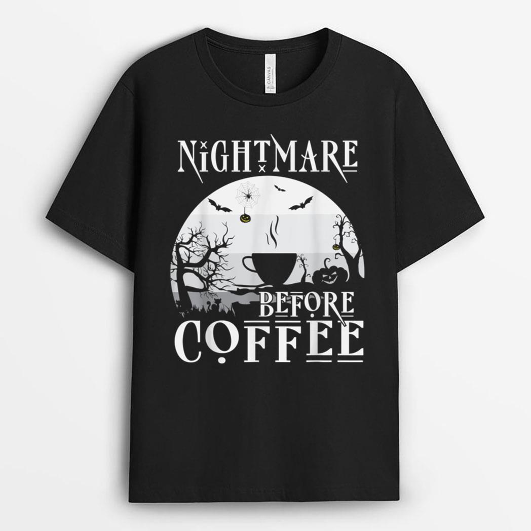 Funny Nightmare Bee Coffee Halloween T-Shirt