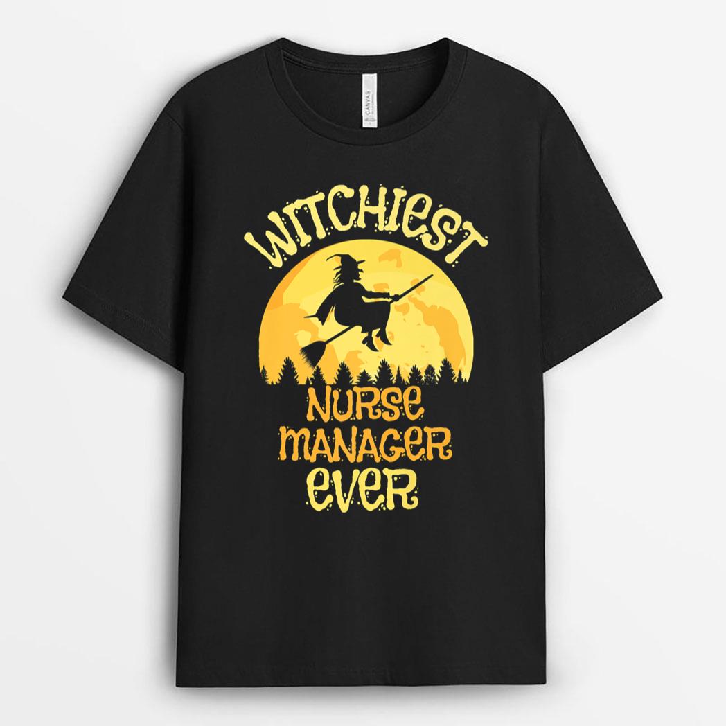 Funny Nurse Manager Witch Halloween Humor T-Shirt