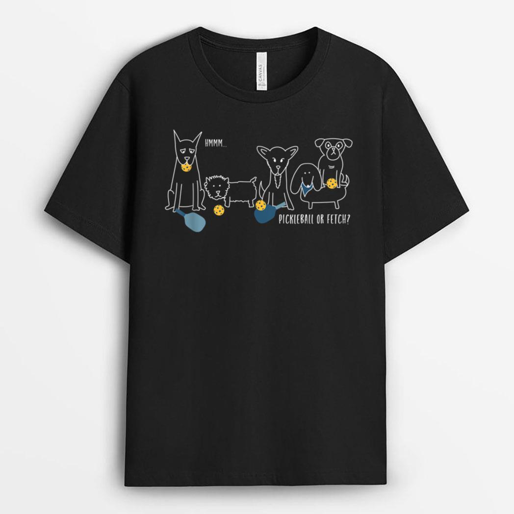 Funny Pickleball Dogs, Pickleball Player Loves Dogs T-Shirt