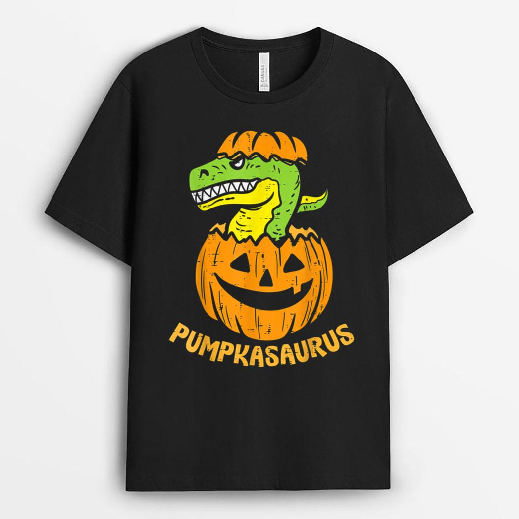Funny Pumpkasaurus Pumpkin Dino Toddler Halloween T-Shirt