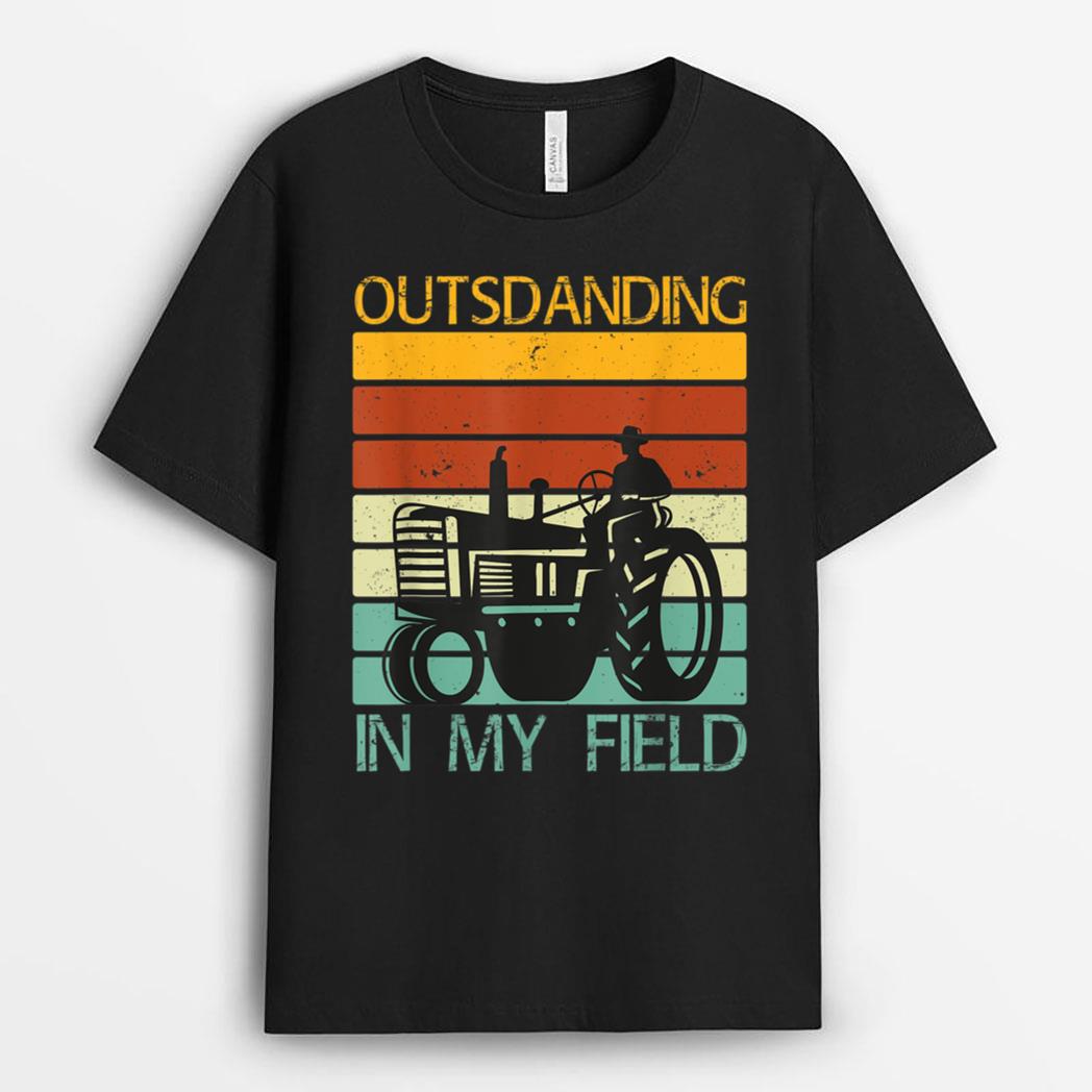 Funny Puns Outstanding in My Field Farms Tractors T-Shirt
