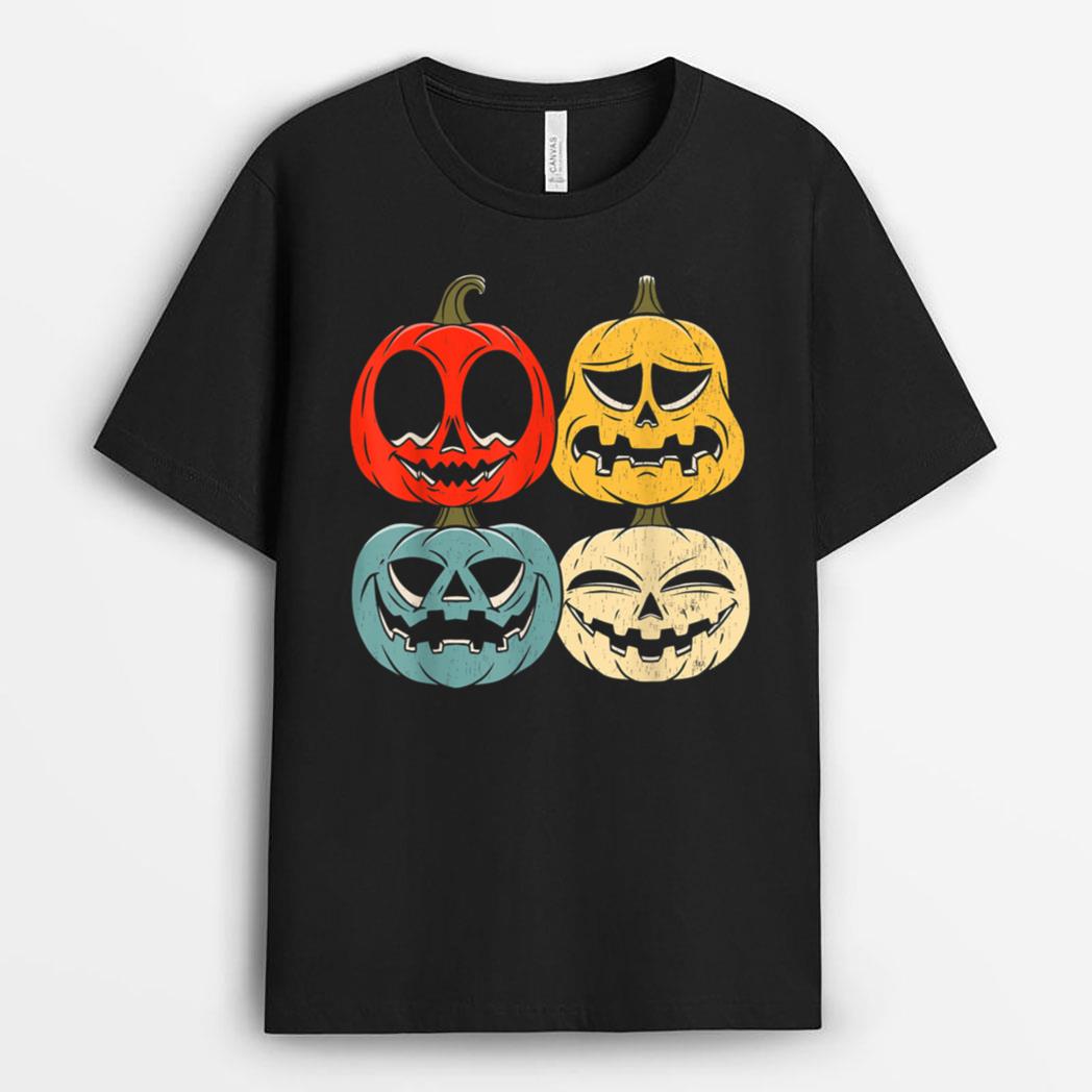 Funny Retro Vintage Halloween Pumpkin Women, Men, Kids T-Shirt