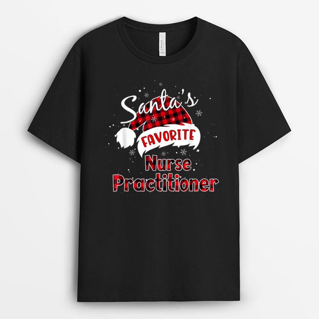 Funny Santa's Favorite Nurse Practitioner Christmas Pajama T-Shirt