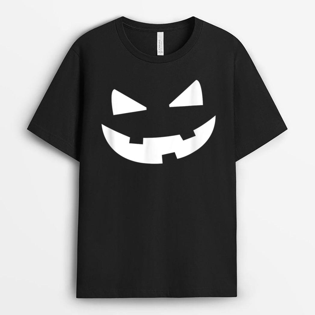 Funny Scary Jackolantern Pumpkin Face Halloween Costume T-Shirt