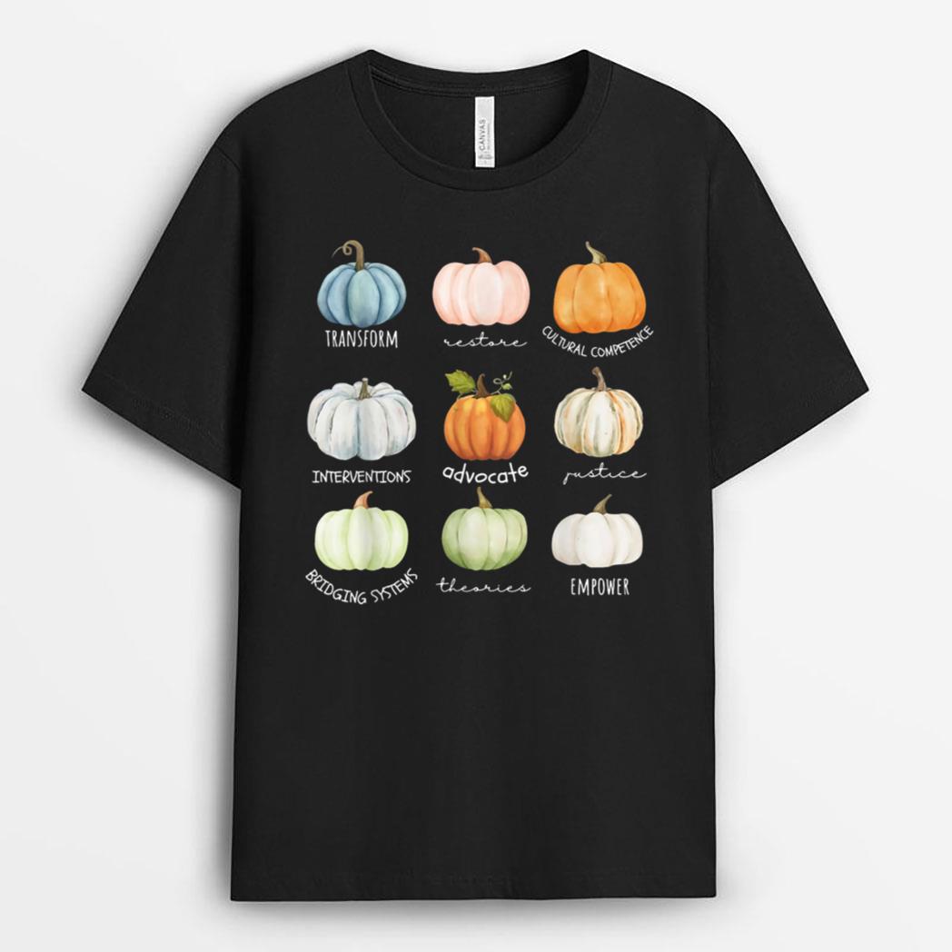 Funny Social Worker Halloween Fall Pumpkin Thanksgiving T-Shirt