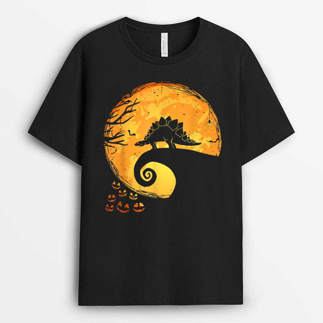 Funny Stegosaurus Dinosaur Halloween Costume Moon Kid T-Shirt