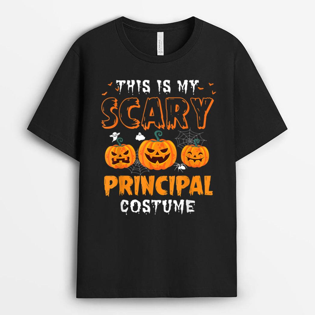 Funny This is My Scary Principal Halloween Costume Party T-Shirt