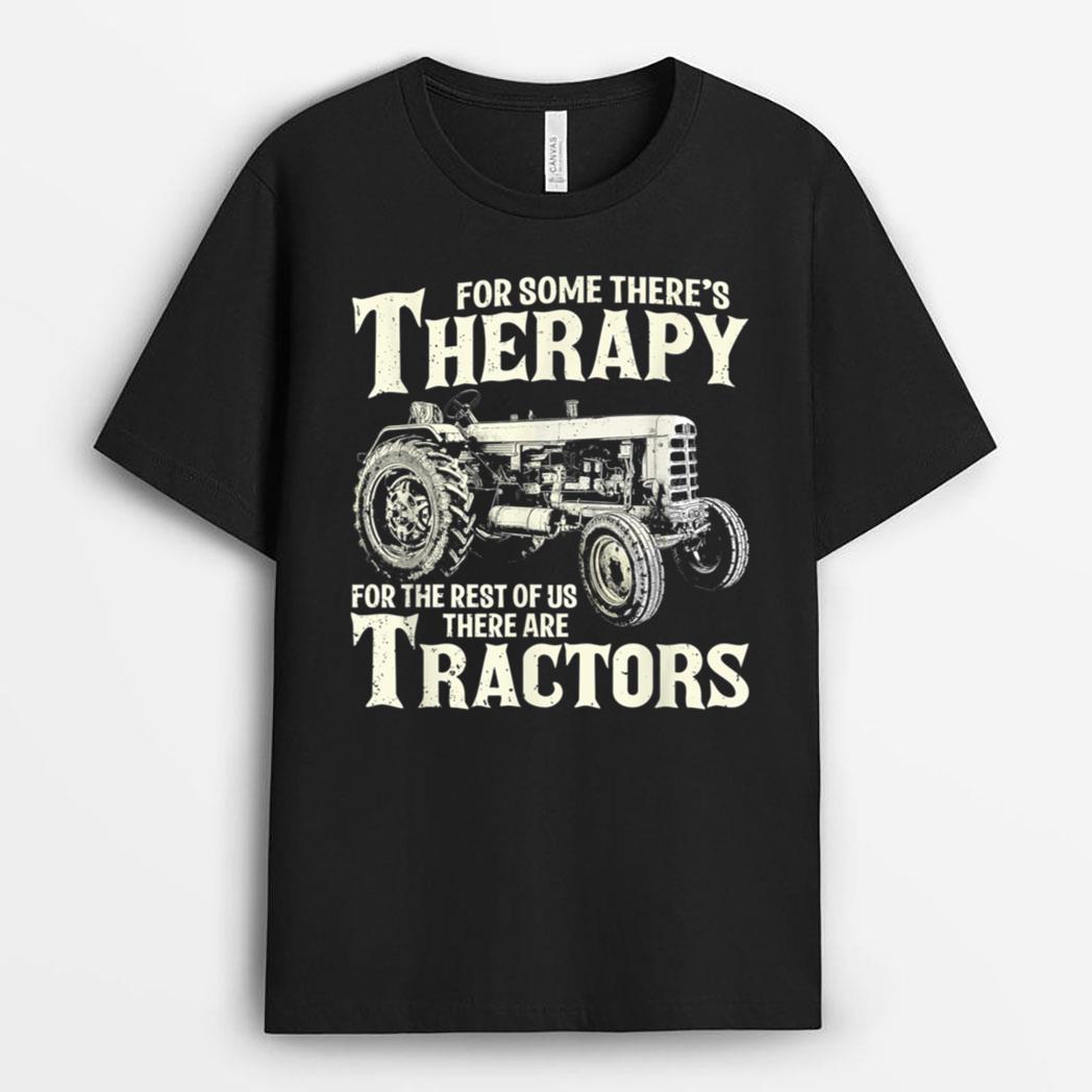 Funny Tractor Farmer Therapy Vintage Farm Tractor Farming T-Shirt