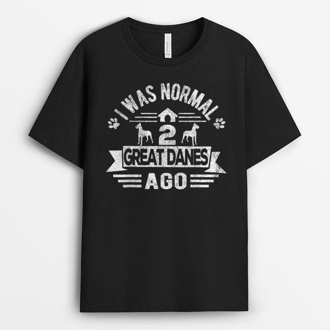 Funny Two Great Danes Dog Owner Great Dane Mom Retro T-Shirt
