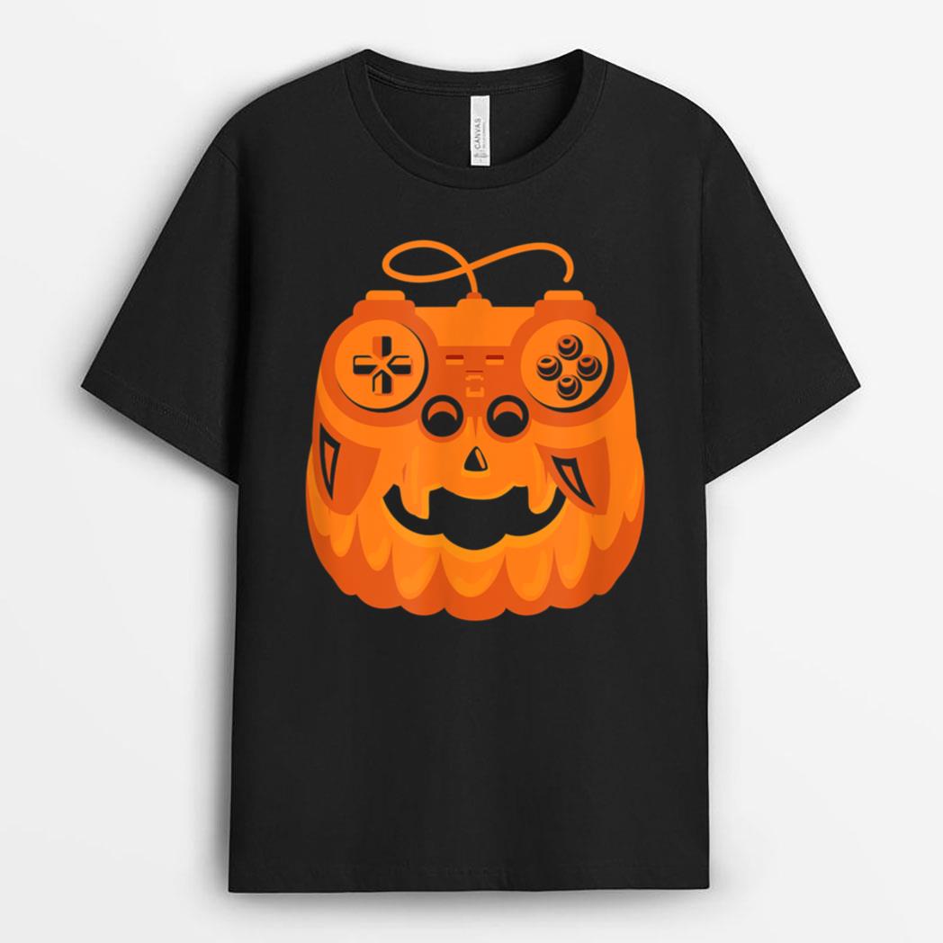 Funny Video Game Halloween Tee Gaming Pumpkin T-Shirt