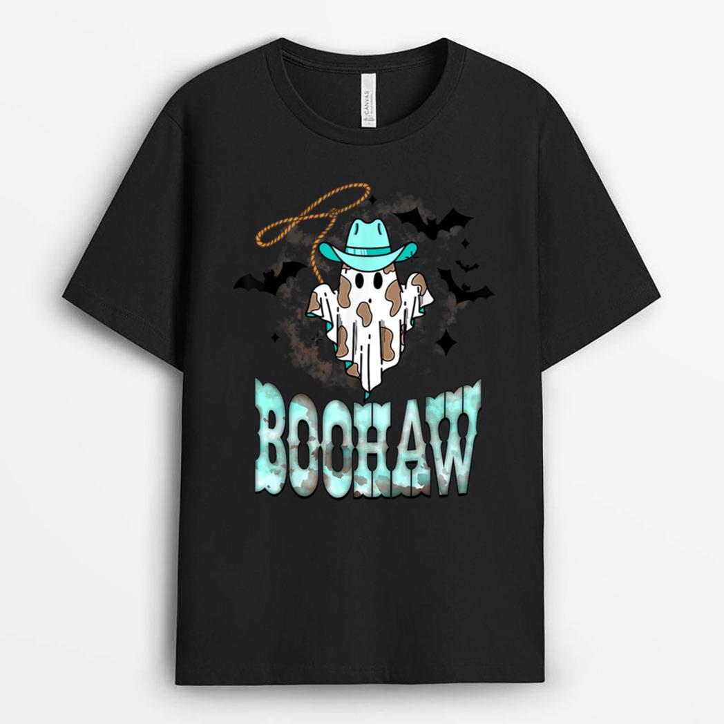 Funny Western Halloween Retro Boohaw Ghost Women Men Kids T-Shirt