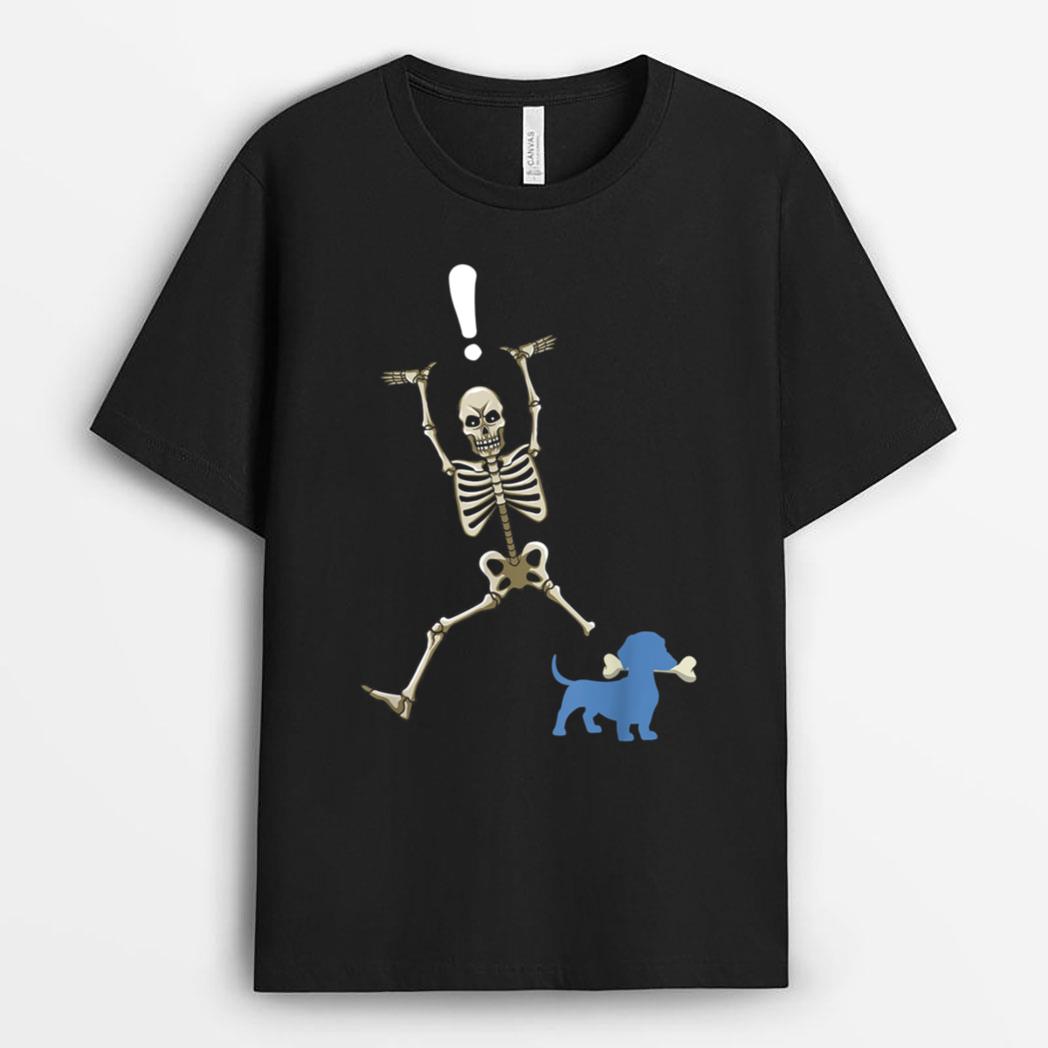 Funny Wiener Dog Lover Dachshund Halloween Skeleton Costume T-Shirt