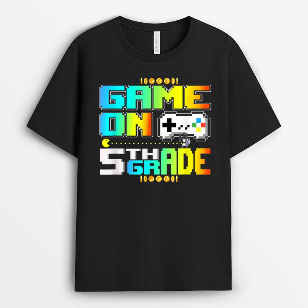 Game On 5th Grade Gaming Video Gamer Back To School Boys T-Shirt