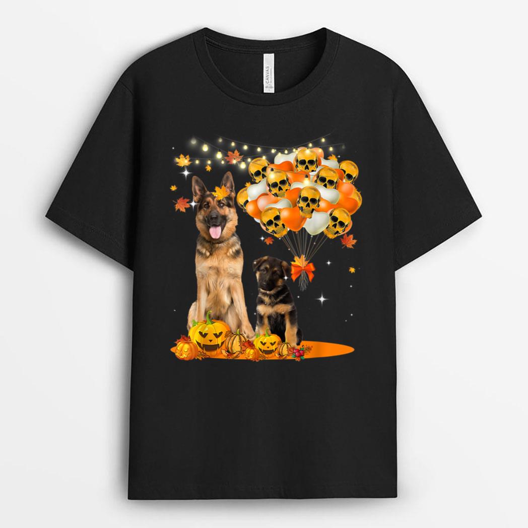 German Shepherd Witch Shirt Funny Halloween Cute Animal T-Shirt