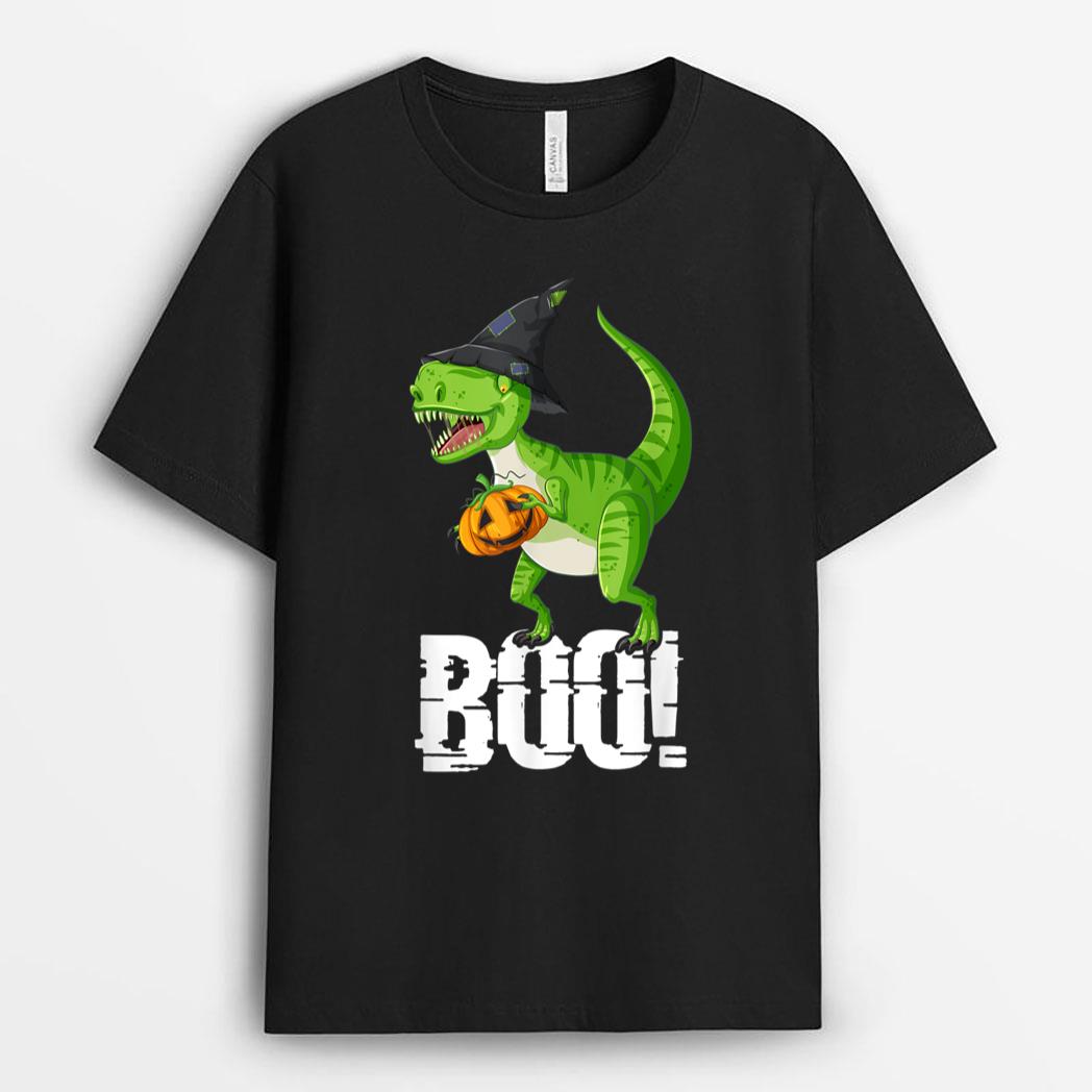 Ghost Dinosaur T rex Funny Boo Halloween Pumpkin Ver 2 T-Shirt