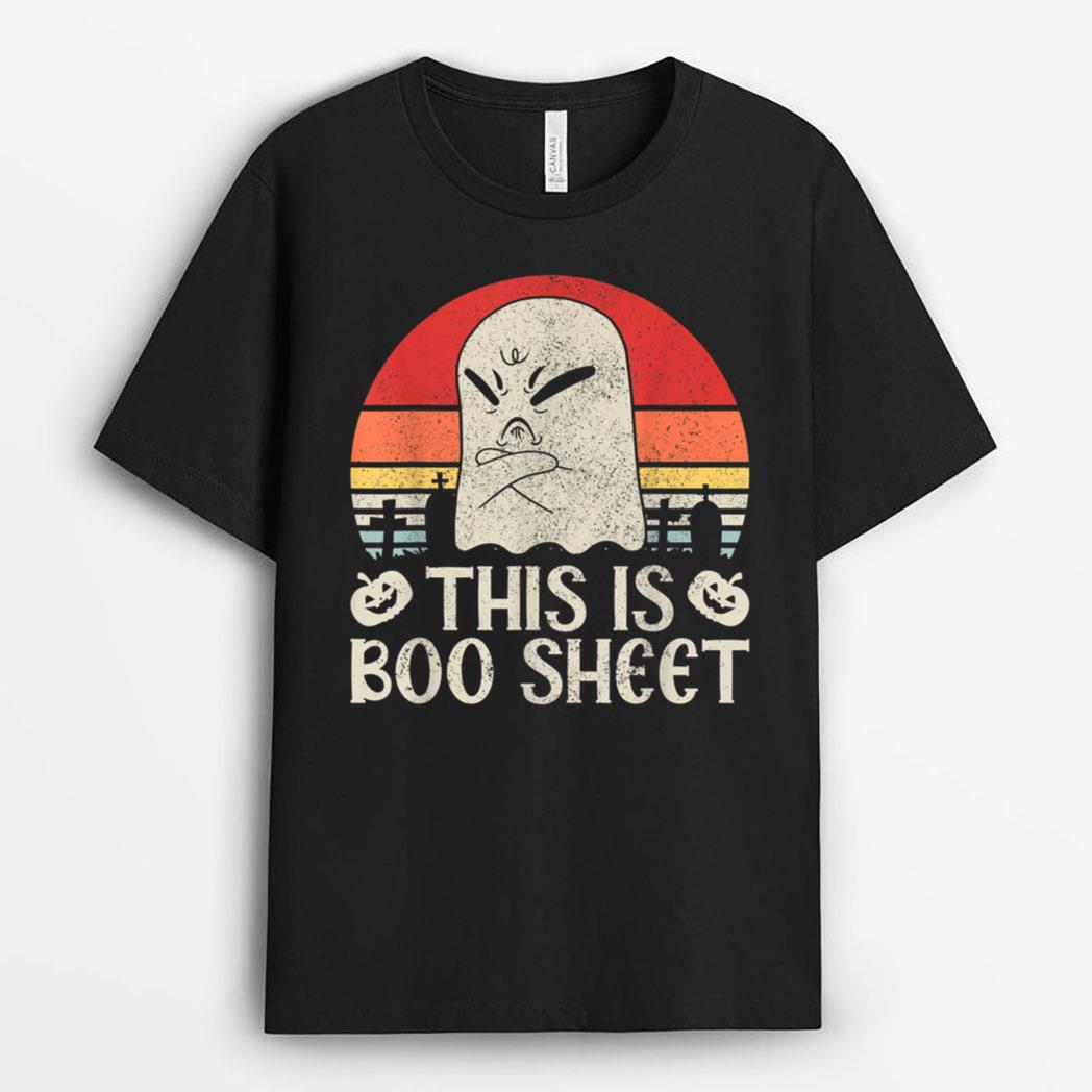 Ghost Retro Halloween Outfit, This Is Boo Sheet T-Shirt