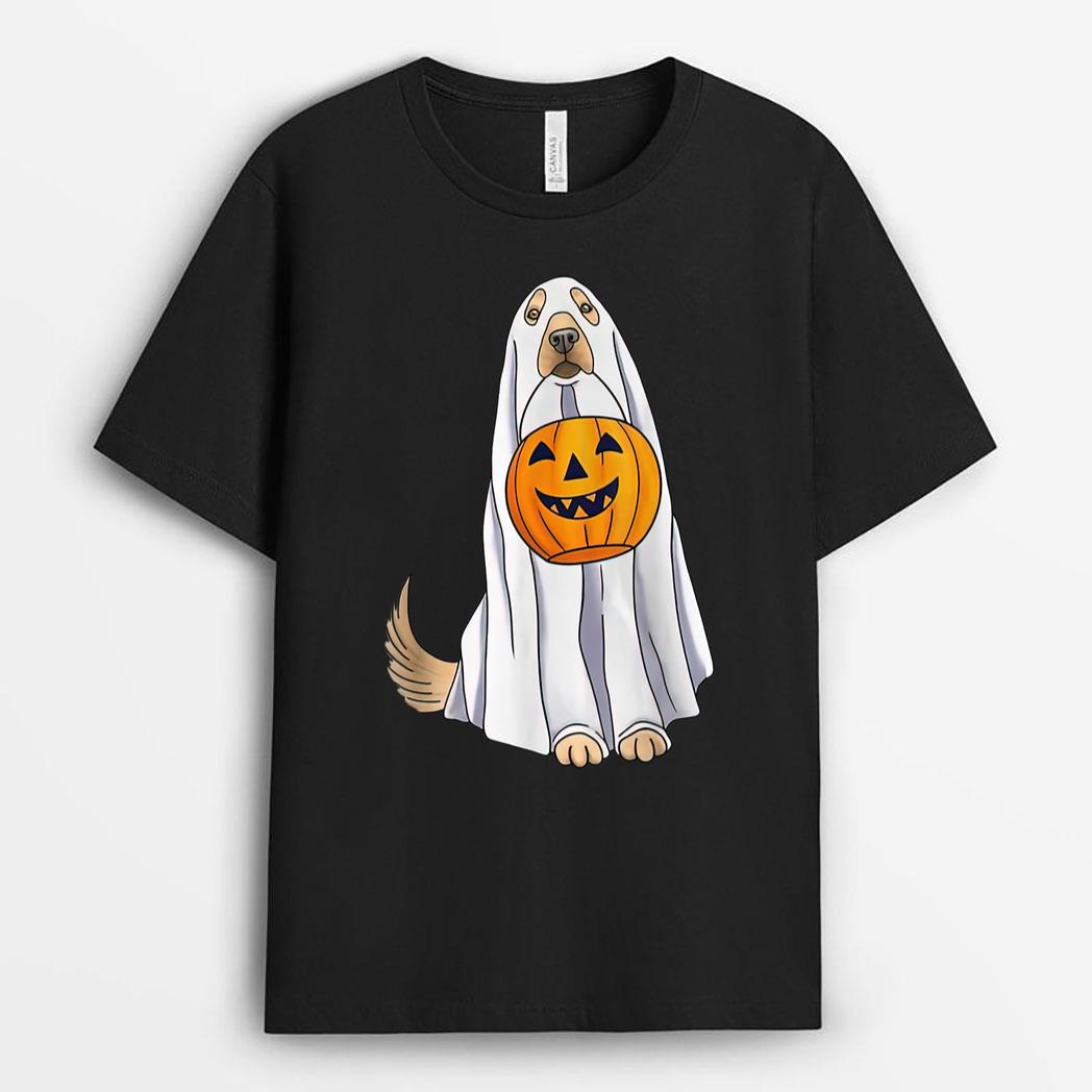 Golden Retriever Ghost Dog Halloween Trick Or Treat T-Shirt