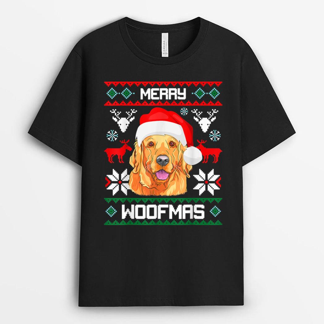 Golden Retriever Merry Woofmas Swea Dog Christmas PJ's T-Shirt