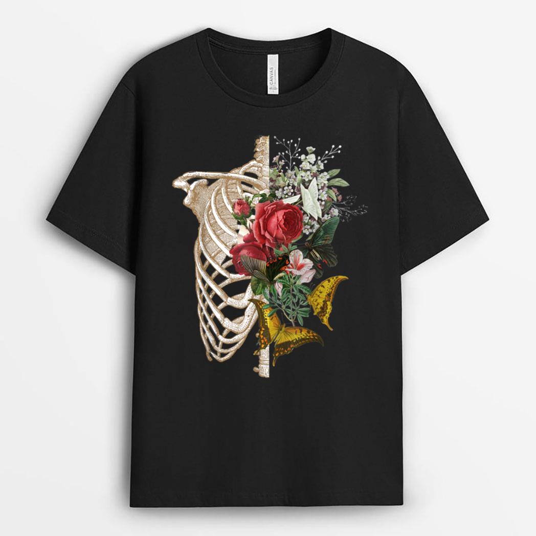 Gothic skeleton floral costume Halloween T-Shirt