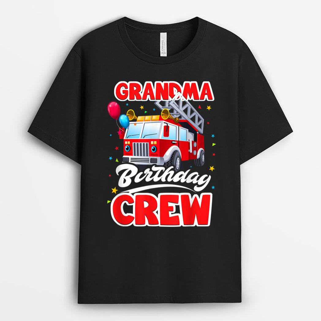 Grandma Birthday Crew Fire Truck Firefighter Fireman Party T-Shirt