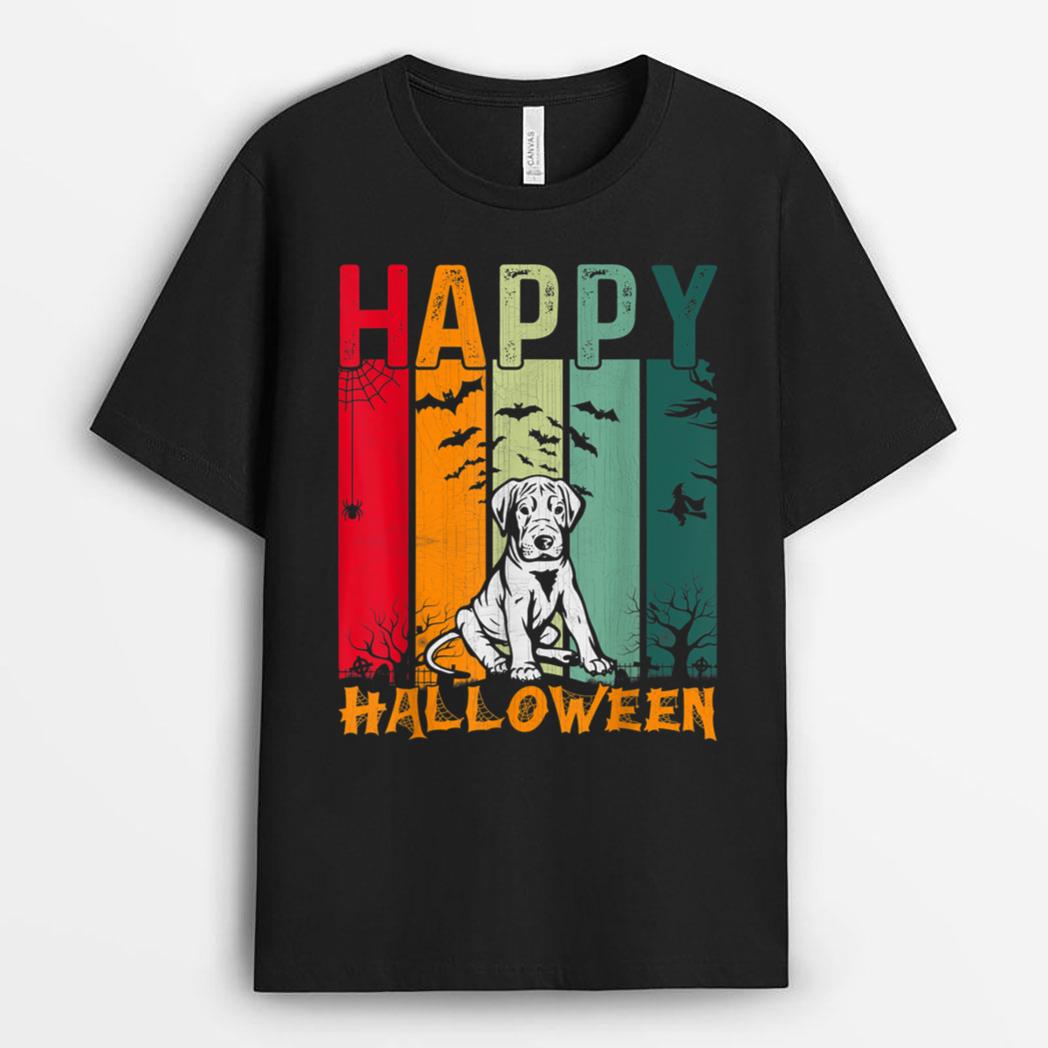 Great Dane Dog Lover   Retro Halloween Dinner Party T-Shirt