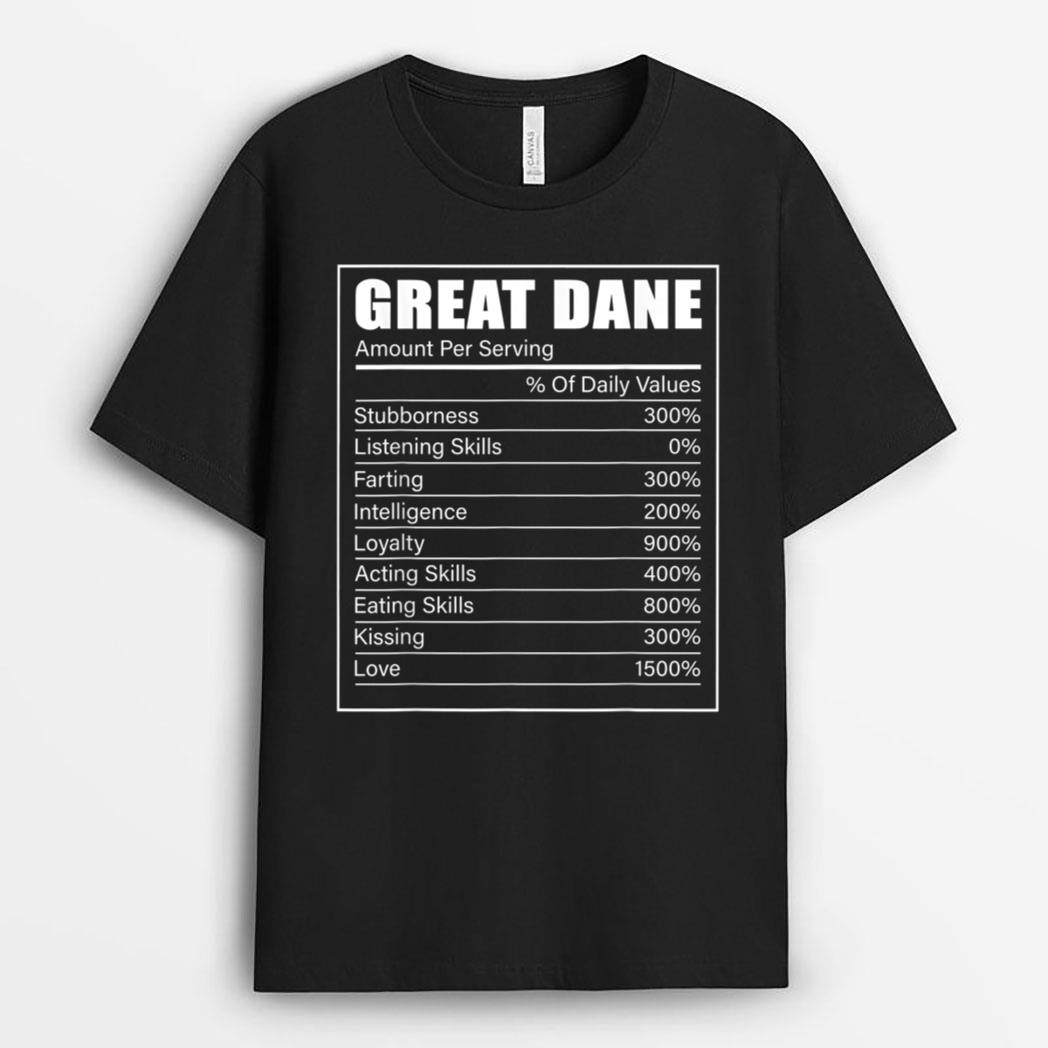 Great Dane Facts Dog Great Dane Lover Great Dane T-Shirt