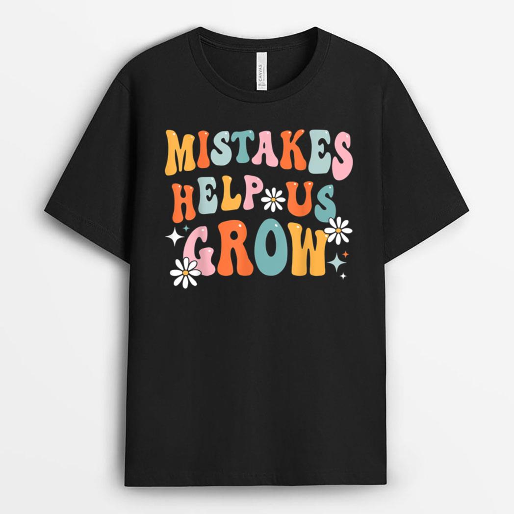 Groovy Growth Mindset Positive Retro Teacher Back To School T-Shirt