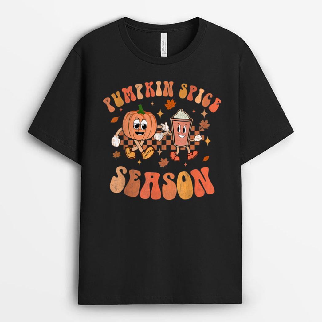 Groovy Halloween Pumpkin Season Spice Fall Autumm Hippie T-Shirt