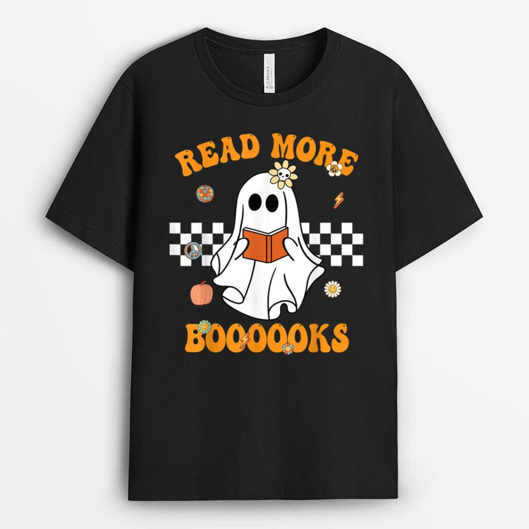 Groovy Halloween Read More Books Cute Boo read a book T-Shirt