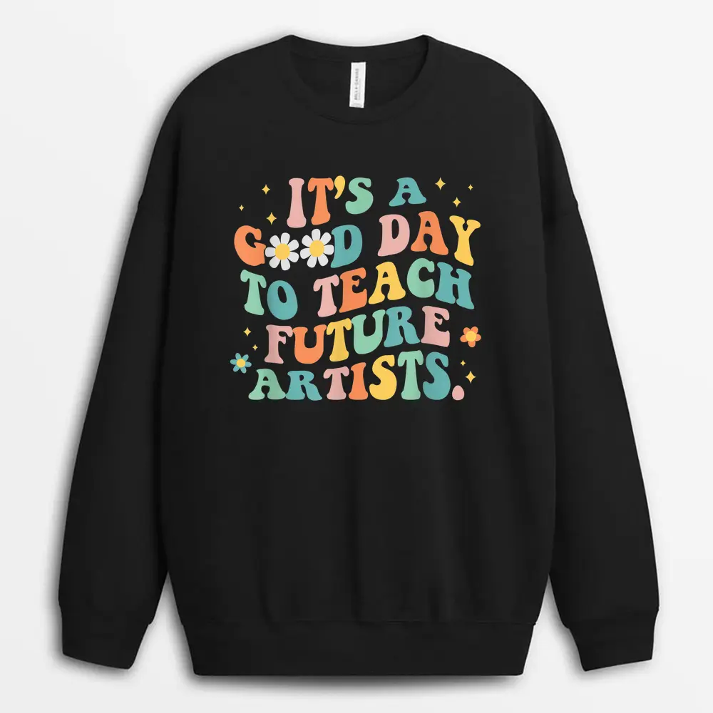 Groovy Happy International Dot Day Polka Dot Teacher Sweatshirt - Black