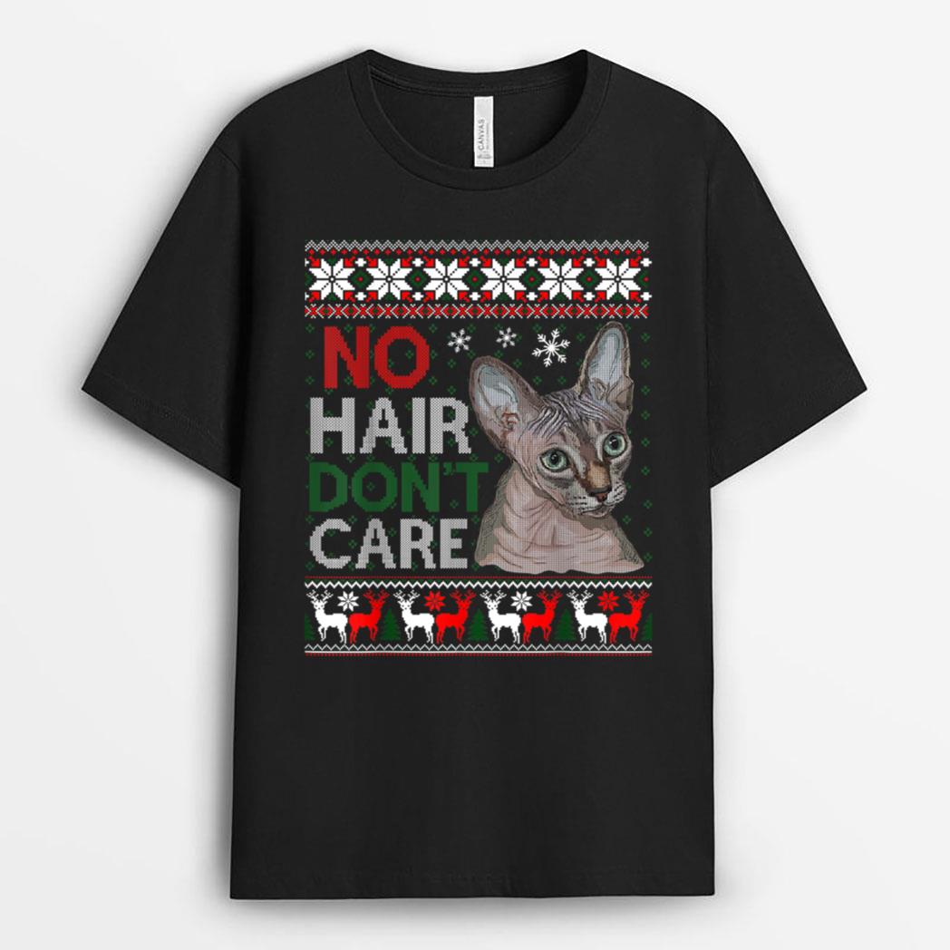 Hairless Cat Ugly Christmas Sweater Sphynx Cat T-Shirt