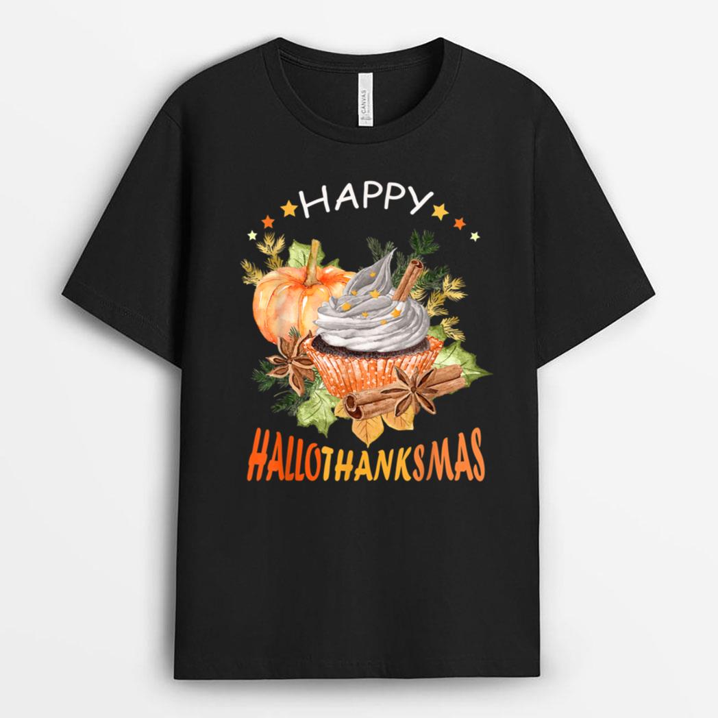 Hallothanksmas pumpkin Christmas Halloween T-Shirt