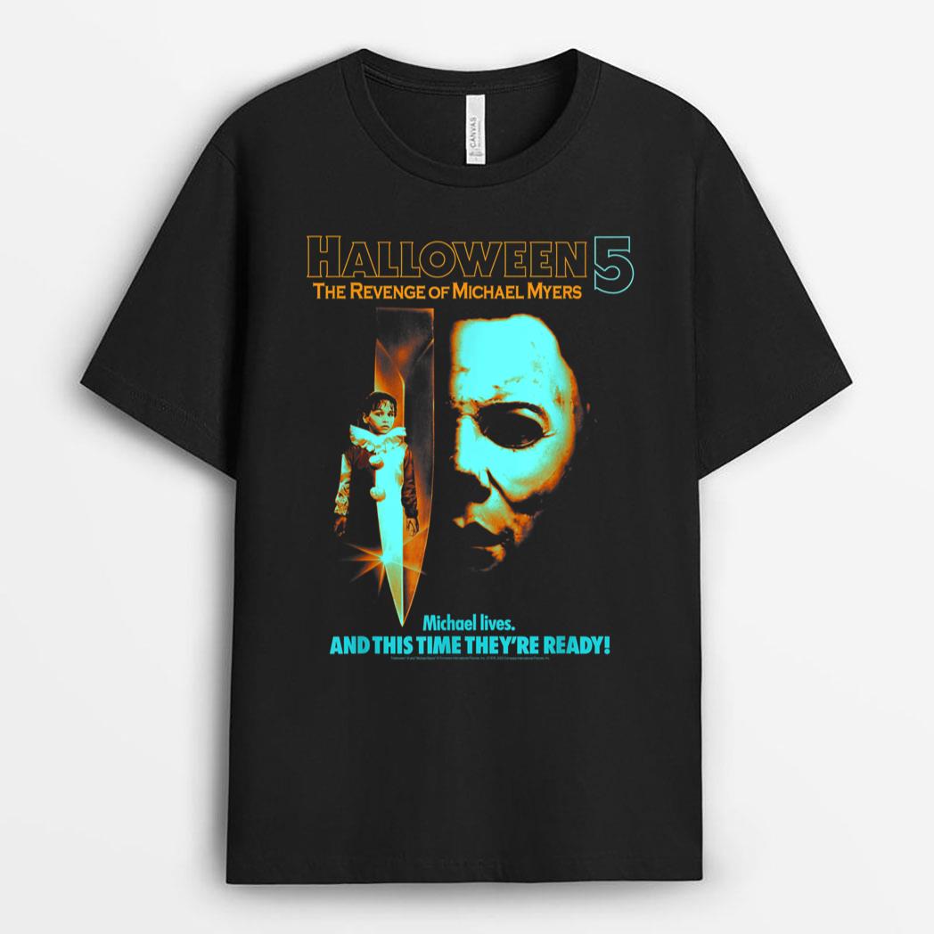 Halloween 5 The Revenge of Michael Myers Two Tone Poster T-Shirt