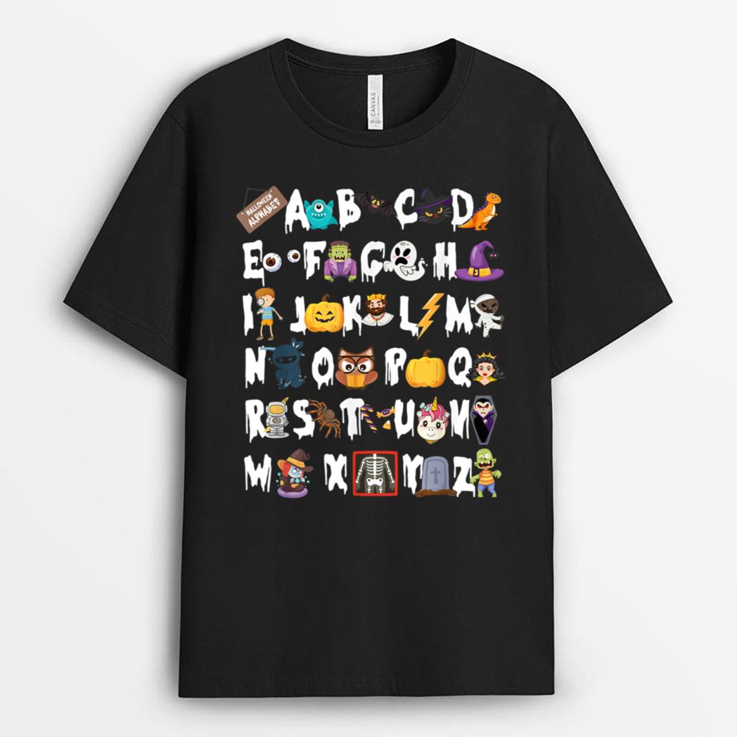 Halloween Alphabet ABCs Learning Kindergarten Teacher T-Shirt