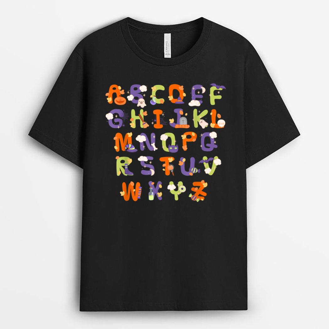 Halloween Alphabet Lazy Halloween Costume Teacher Student T-Shirt