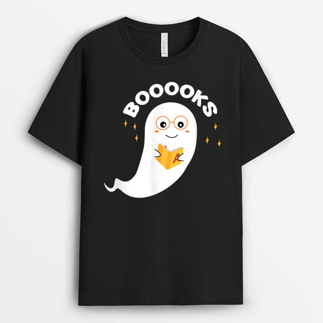 Halloween Booooks Funny Ghost Books Booooks Ghost T-Shirt