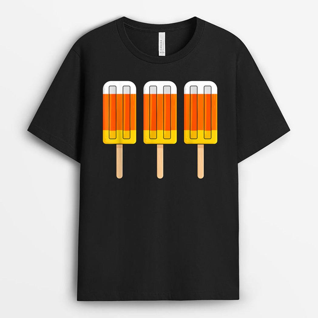 Halloween Candy Corn Funny Ice Cream Popsicles T-Shirt