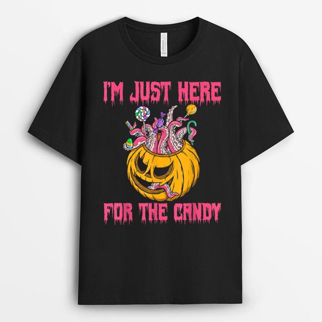 Halloween Candy Shirt Spooky Pumpkin Here  the Candy T-Shirt