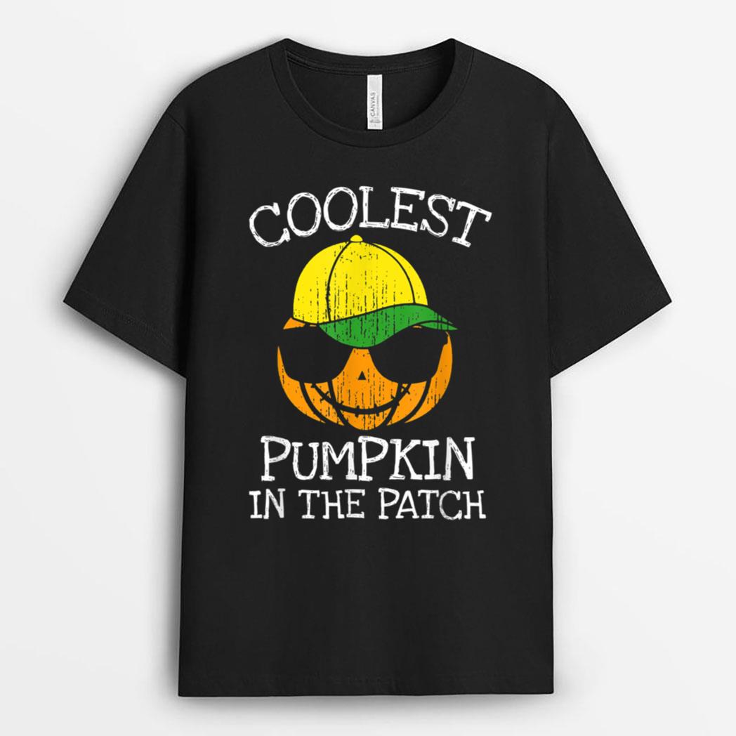Halloween Coolest Pumpkin In The Patch Funny Boys Kids T-Shirt