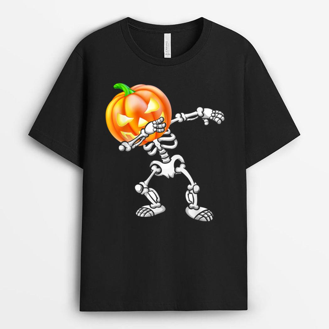 Halloween Dabbing Skeleton Boys Kids Girl Costume T-Shirt
