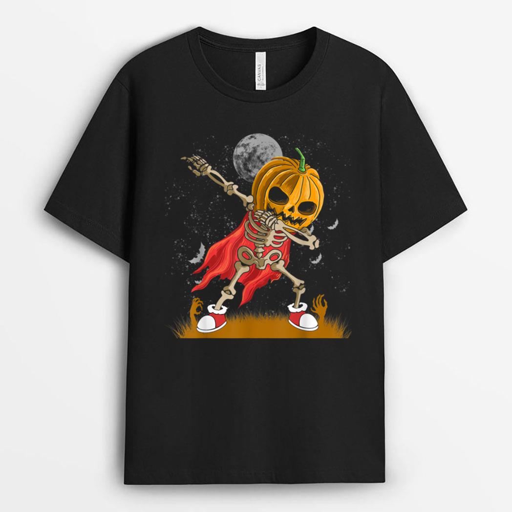 Halloween Dabbing Skeleton Costume Boys Kids Girl T-Shirt