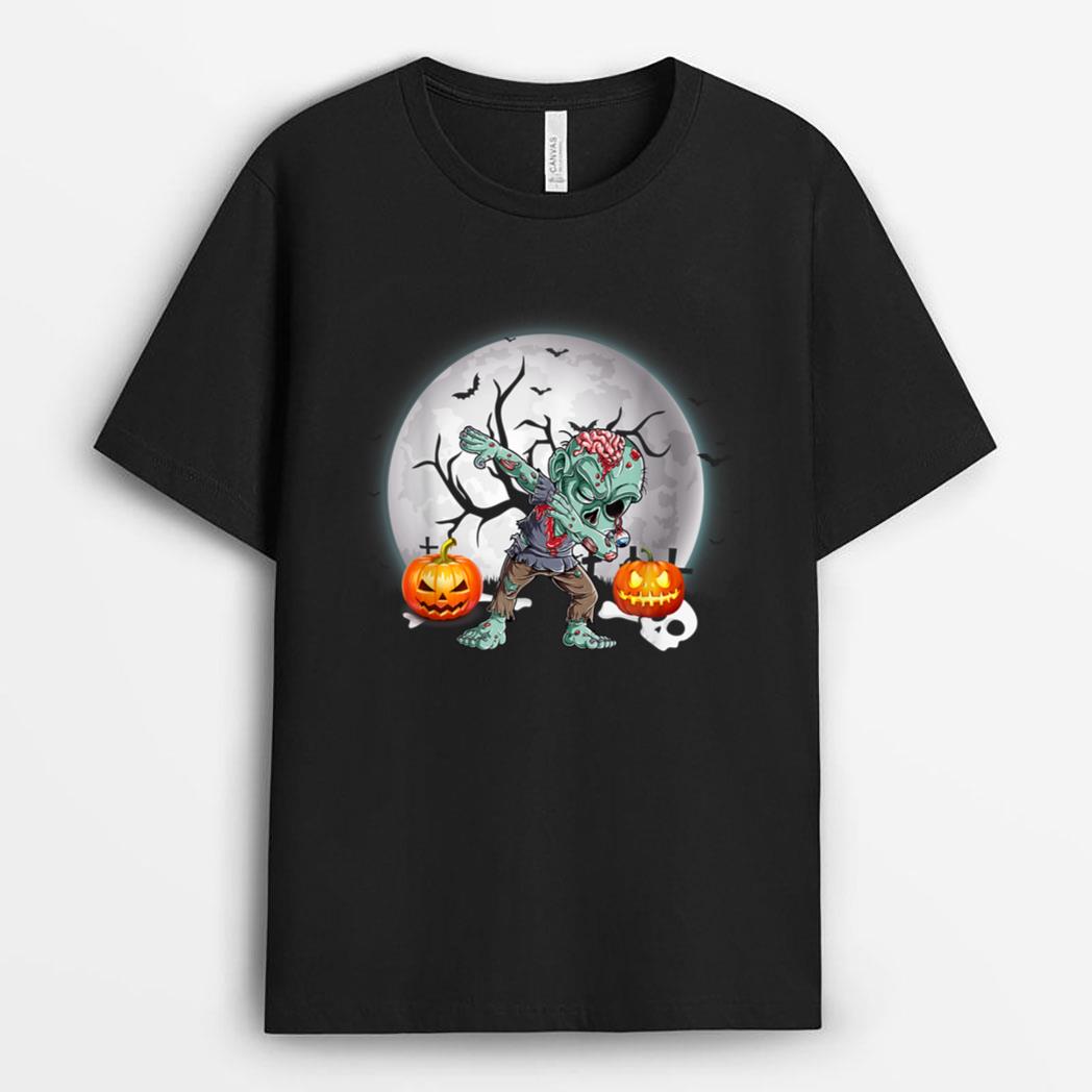Halloween Dabbing Zombie Brain Funny Dab Dance T-Shirt