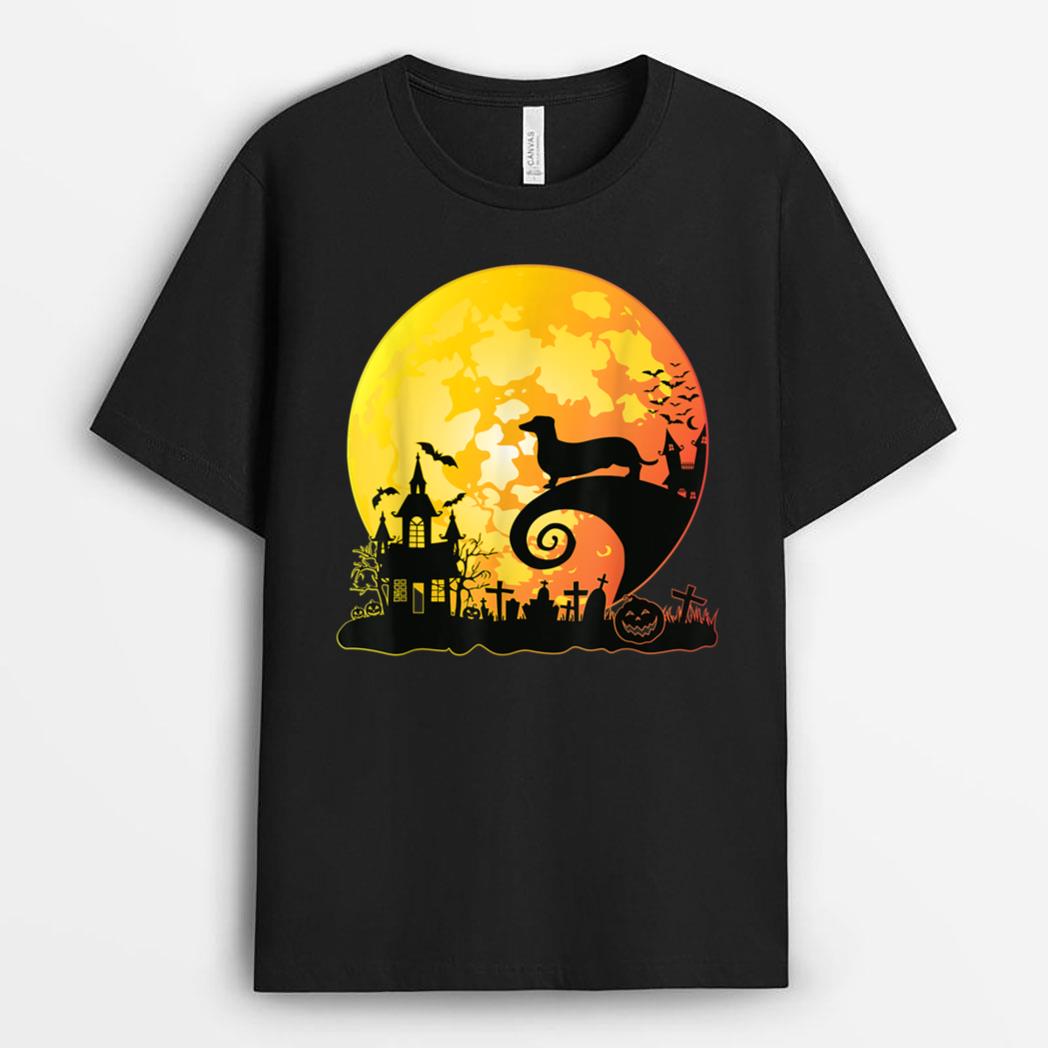 Halloween Dachshund Moonshine Weenie Wiener Sausage Dog T-Shirt