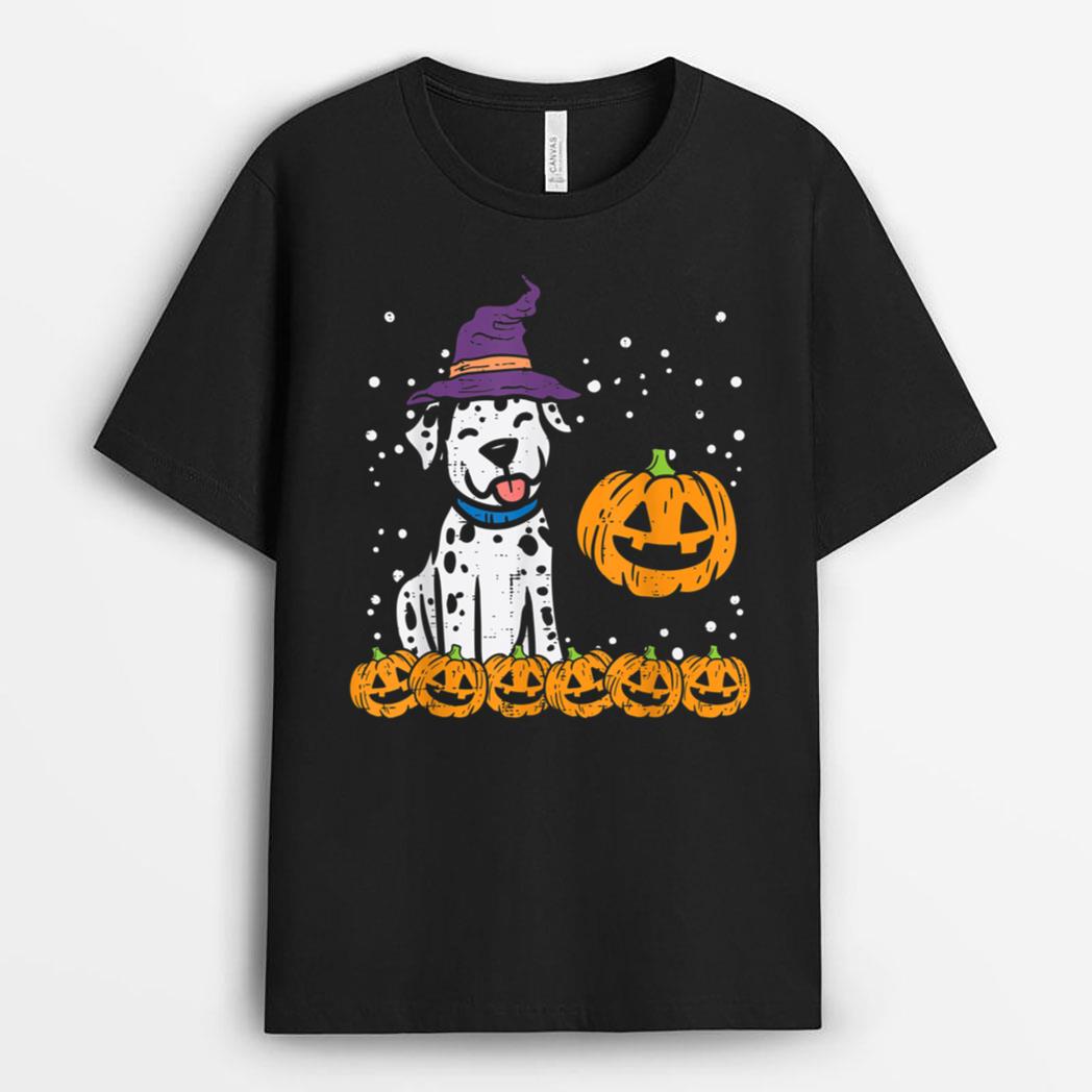Halloween Dalmatian Pumpkin Cute Dog Costume T-Shirt