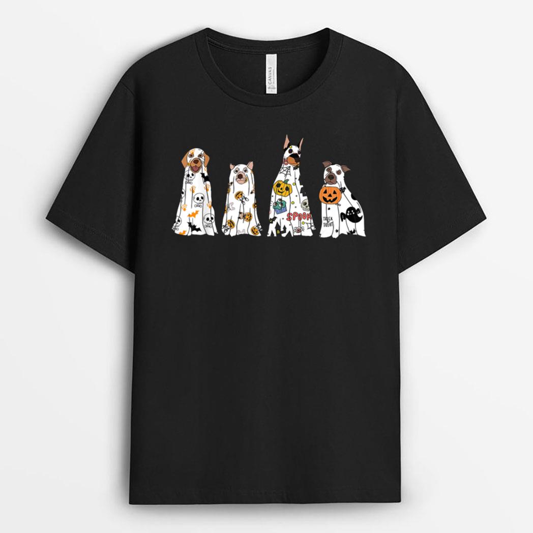 Halloween Dogs in Ghost Costume T-Shirt