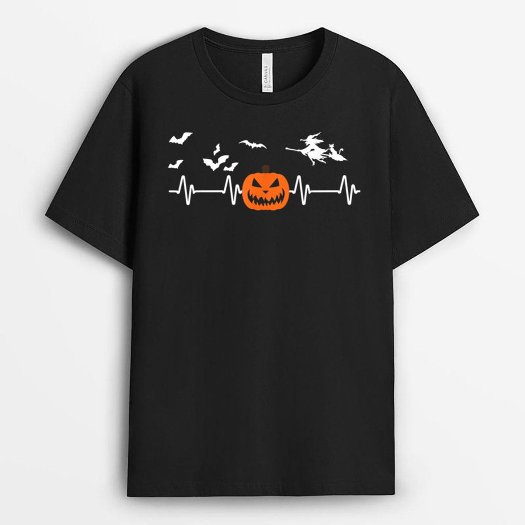 Halloween EKG Nurse Costume  , Pumpkin Heartbeat T-Shirt
