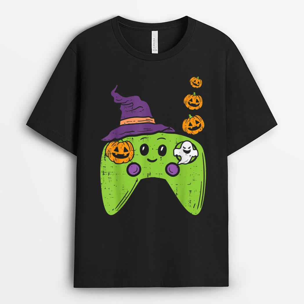 Halloween Game Controller Cute Video Gaming Gamer Boys Kids T-Shirt