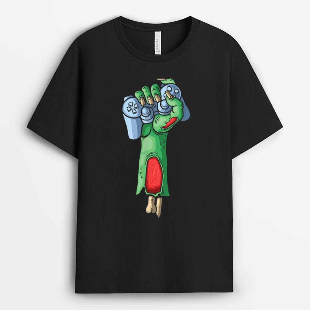 Halloween Gamer Boys Zombie Kids Teens Gaming Video Games T-Shirt