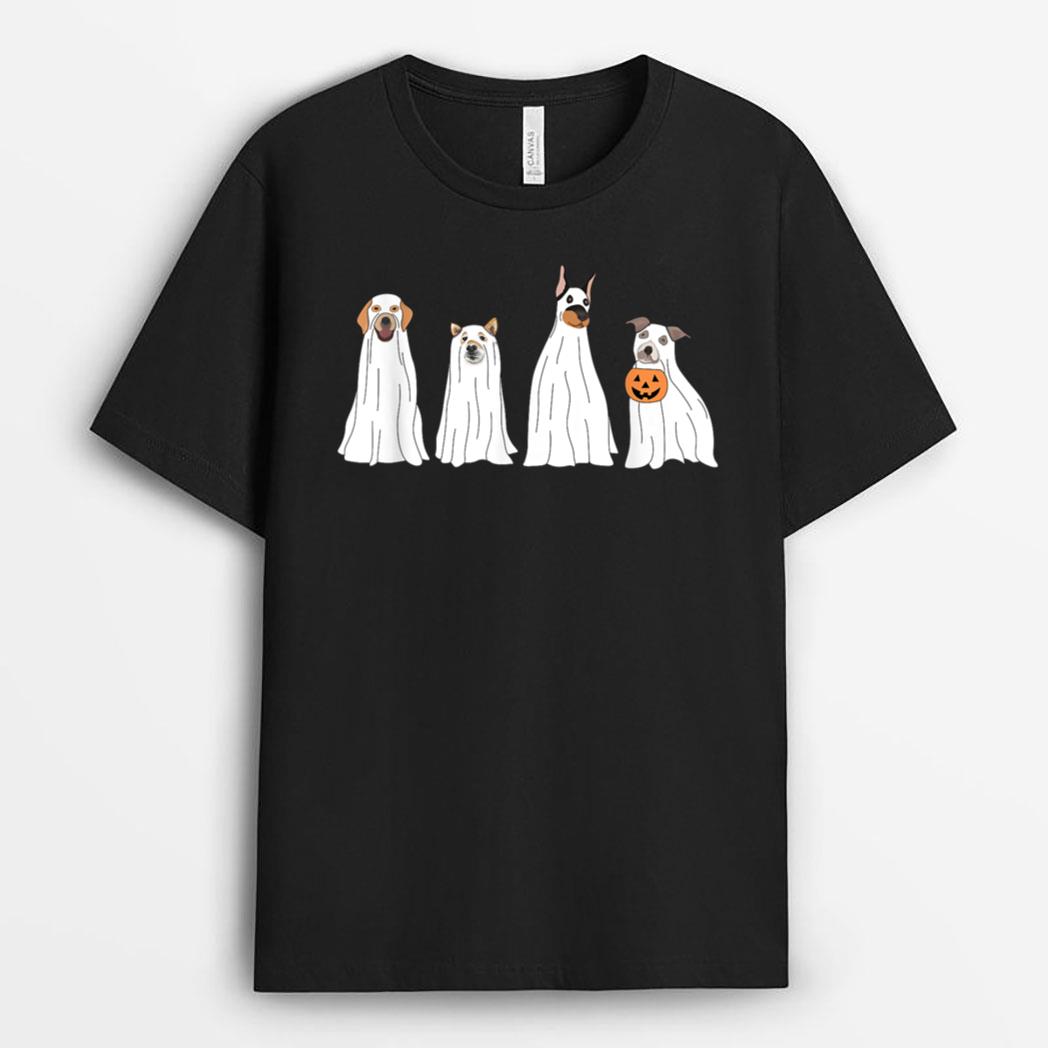 Halloween Ghost Dog Trick Or Treat Halloween Funny Dog Ghost T-Shirt
