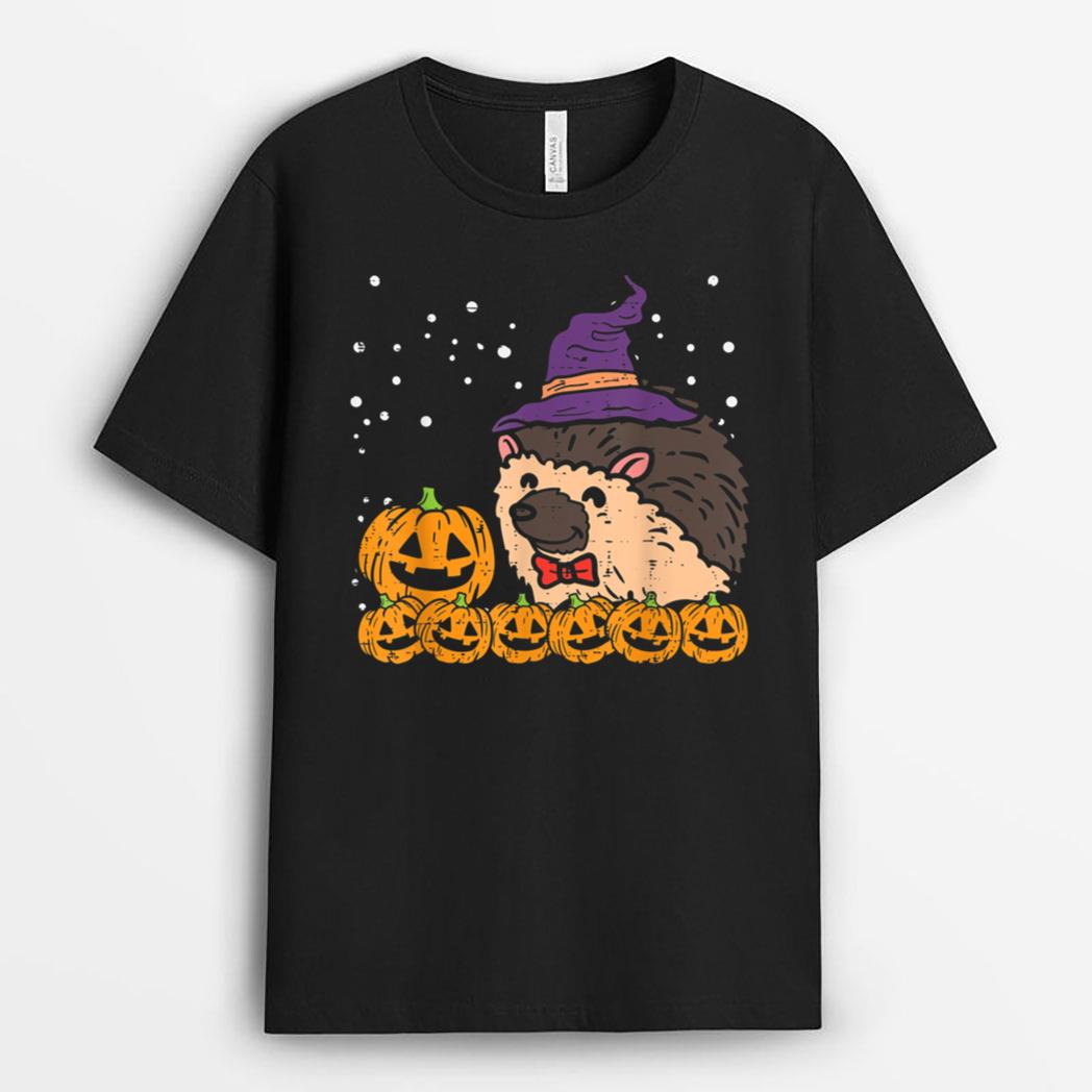 Halloween Hedgehog Pumpkin Animal Costume Men Women Kids T-Shirt